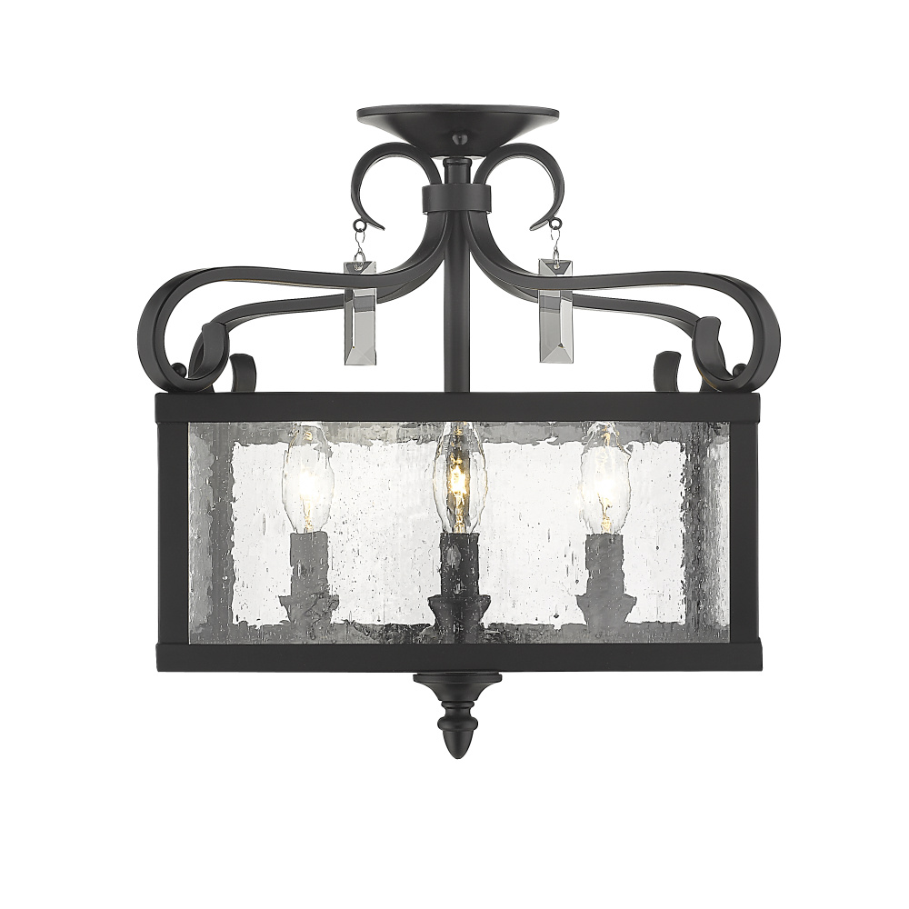 Golden Lighting Valencia 4-light Semi-Flush Mount in Matte Black